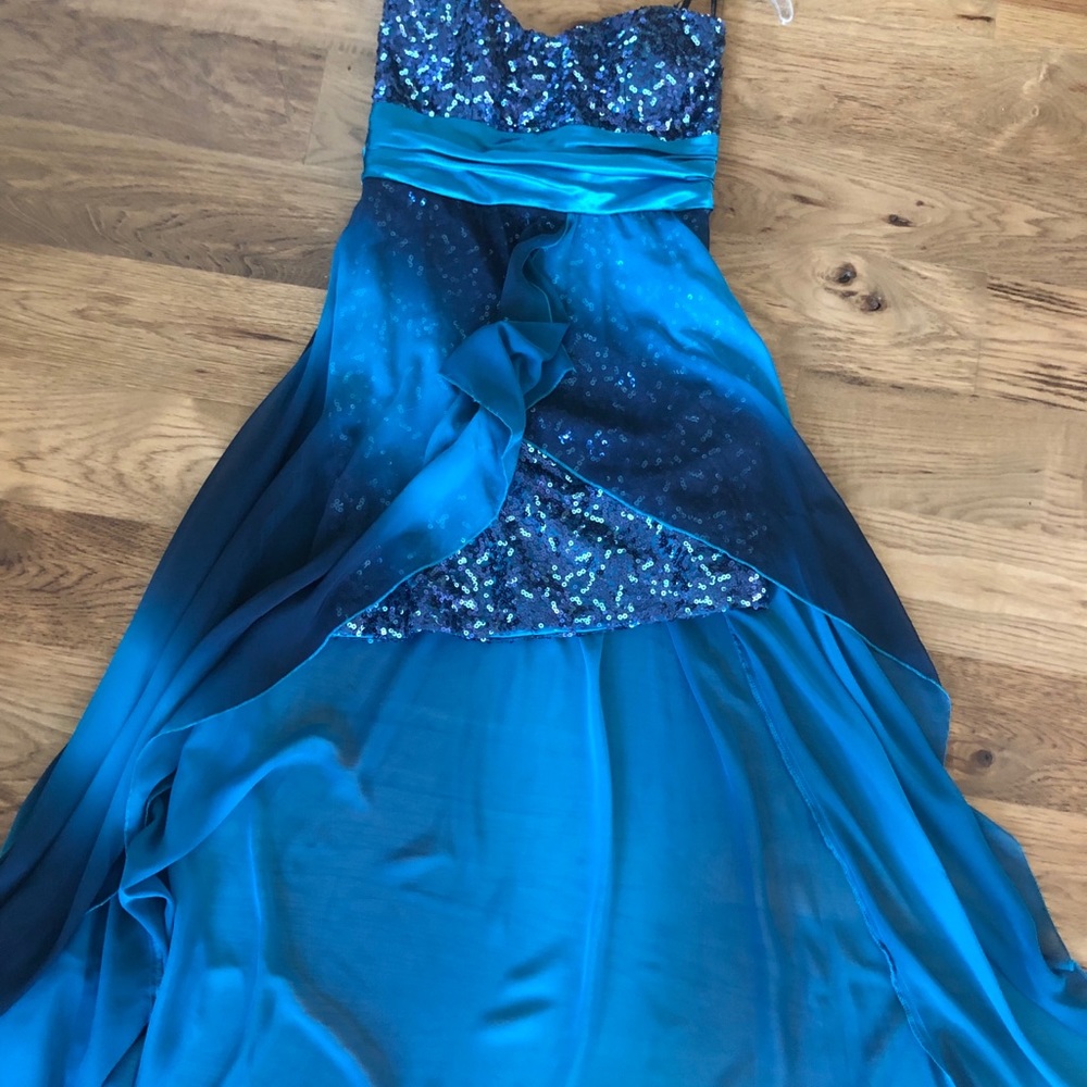 WORN ONCE! Blue High-Low Formal Dress